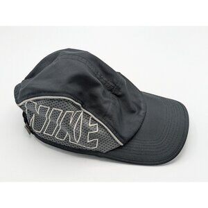 Nike AW84 Womens Aerobill 5 Panel Black/Gray/White Running Cap Hat OS 848376-010